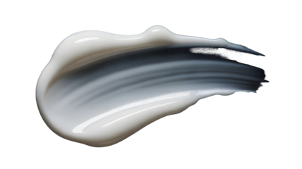 Swirl of White Cream Texture with Red and Blue Glitch Effect cosmetic isolated on a transparent background