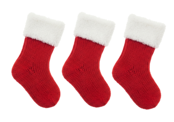 christmas socks, red socks isolated on white or transparent background