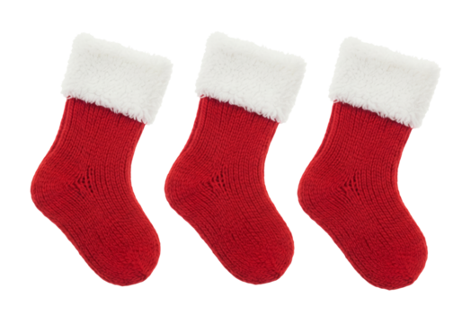 christmas socks, red socks isolated on white or transparent background