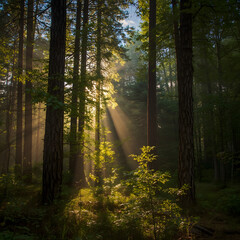 Sun Rays in the Forest