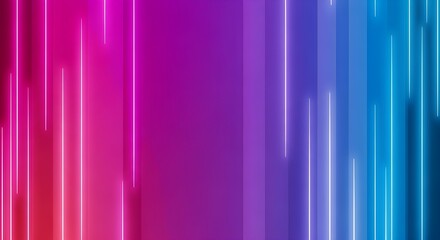 Abstract vertical neon light streaks in pink purple and blue gradient