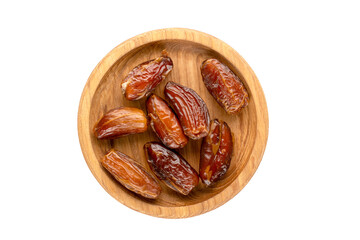Dried sweet dates, top view, macro.