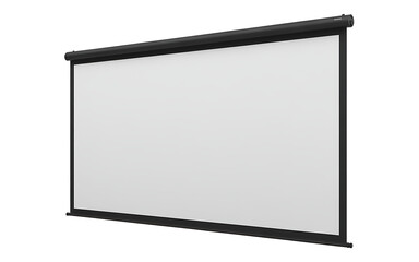 A retractable projection screen isolated on white background