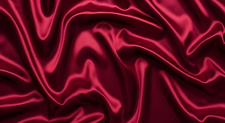 Rich deep red silk fabric with elegant folds and shine