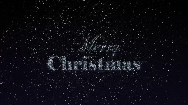 Christmas greeting glittering text animation isolated on the black background, use blending mode to screen to remove black screen