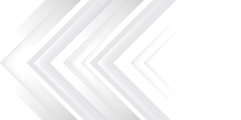 Obraz premium Elegant light grey white triangle arrow dynamic business office background. Stripes right pattern with halftone shadow. Digital smooth minimal geometric 3d Technology luxury design template Soft lines