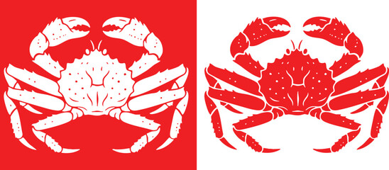 Vibrant Red and White King Crab Vector Illustration Ideal for Seafood Restaurant Branding Design