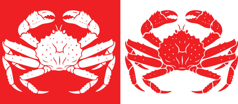 Vibrant Red and White King Crab Vector Illustration Ideal for Seafood Restaurant Branding Design