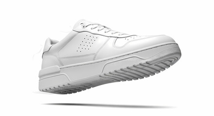Sleek monochrome sneaker design, perfect for athletic wear campaigns and footwear advertisements, presenting a modern sporty style ready for action