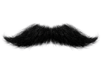 A full, dark, and detailed illustration of a classic handlebar mustache