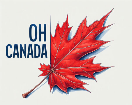 Celebrating Canada with the iconic red maple leaf and a heartfelt, colorful expression of national pride