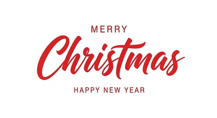 Merry christmas happy new year red script