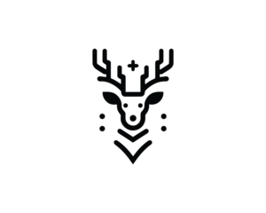 Fotobehang Hipster Dieren Deer animal head logo with geometric  © Mamun360