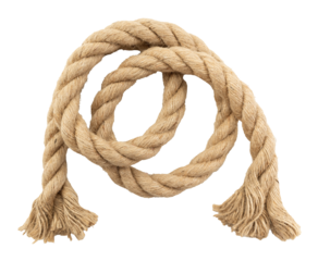 Jute. Twisted linen rope on a white background. Rope