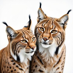 Portrait of Two Iberian Lynx - Endangered Wildlife