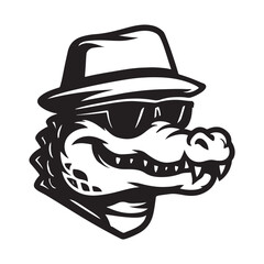 crocodile with hat vector