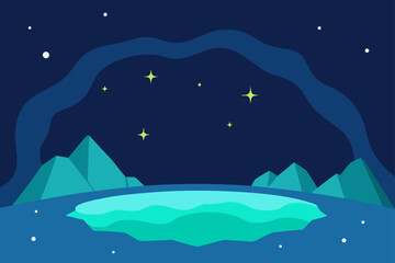 Glowing Tide Pool Inside Tropical Grotto