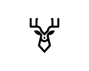 Deer outline symbol in minimalist style
