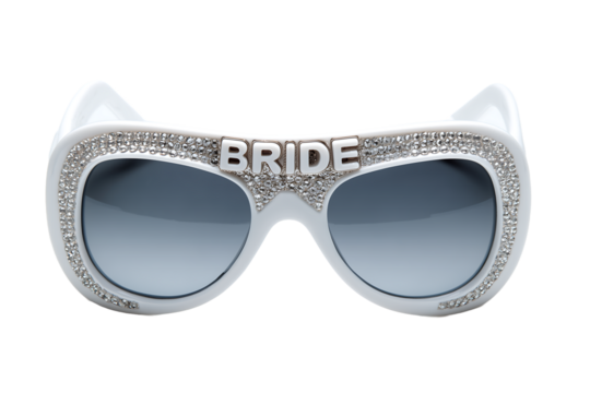 Fun bride sunglasses for bachelorette party and wedding celebration - Powered by Adobe