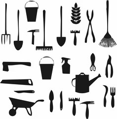 Garden Tools Silhouette Colle...