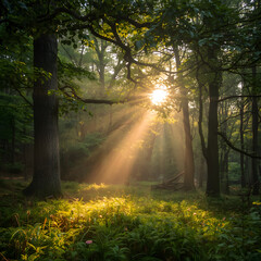 Sun Rays in the Forest