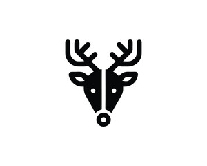 Reindeer minimalistic horned head figure