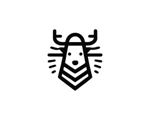 Geometric reindeer outline icon