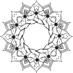 Black Ornamental Frame with Swirls and Floral Motifs Vector