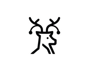 Deer head linear figure