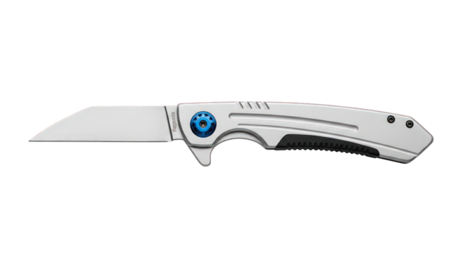 Folding pocket knife isolated on transparent background
