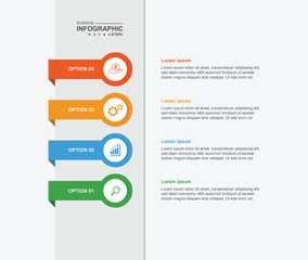 modern design template banner infographic. 4 step process information or presentation with icons