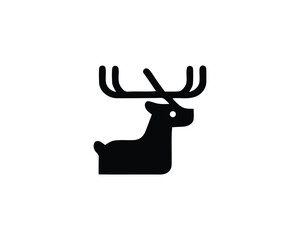 Deer silhouette antlers icon
