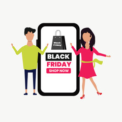 Black Friday Shopping Illustration