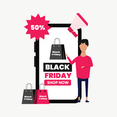 Black Friday Shopping Illustration