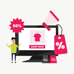 Black Friday Shopping Illustration