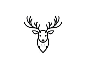 Deer head outline with antlers