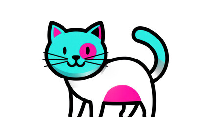 Cartoon cat with pink spot