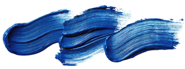 Abstract paint stroke in deep blue, with white highlights