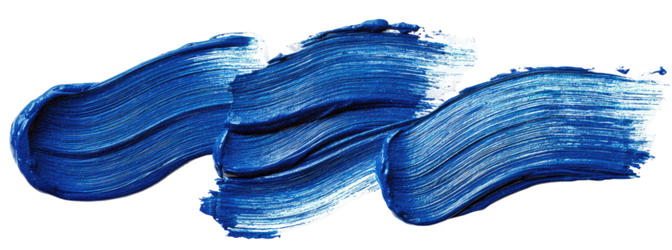 Abstract paint stroke in deep blue, with white highlights