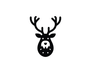 Reindeer head with antlers for festive