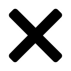 Obraz premium PNG Bold black X mark symbol