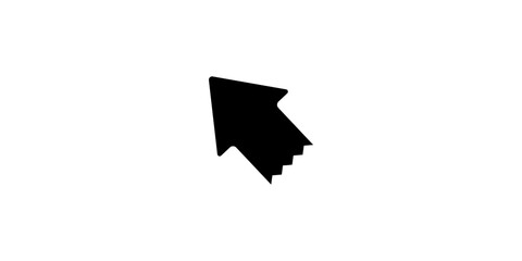 Black arrow pointing. Arrow shape element