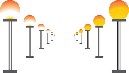 Abstract Illustration of Spherical Lights Creating a Unique Perspective and Warm Ambiance