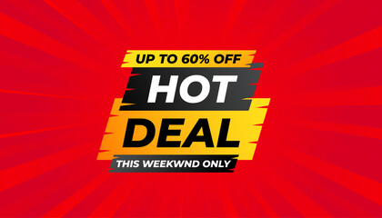 Hot Deal offer banner template. Online shop discount sale background, Special Discount marketing poster design for web and Social. sale banner vector template.