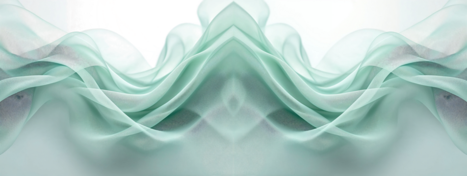 Abstract Teal Fabric Wave Backgrounds for Design, Flowing Curtains Illustration, Smooth Silk Textile Texture