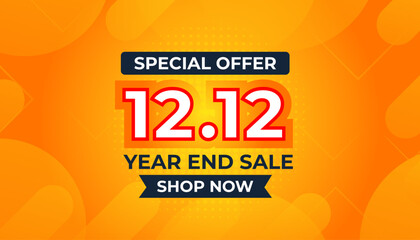 12 12 Sale Banner Promotion Template.  stock clearance background. end of year banner template design for web or social media, Sale special offer. abstract vector design.