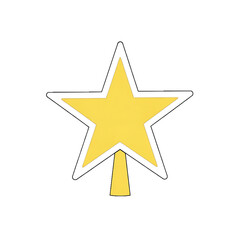Obraz premium A bright yellow star icon symbolizing holiday magic and festive decoration.