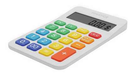Modern Financial Calculator With Colorful Keys On Black
