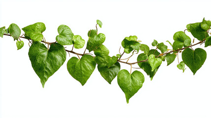 An eye-catching image features a leafy vine with heart-shaped leaves, perfect for conveying themes of love and nature. The vibrant green leaves pop against the backdrop, symbolizing life and growth. 
