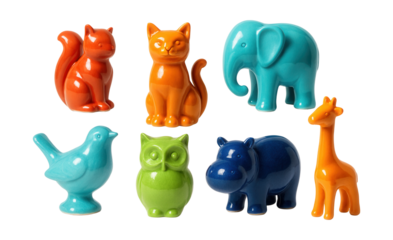 Vibrant ceramic animal figurines to brighten up your modern kitchen decor.
